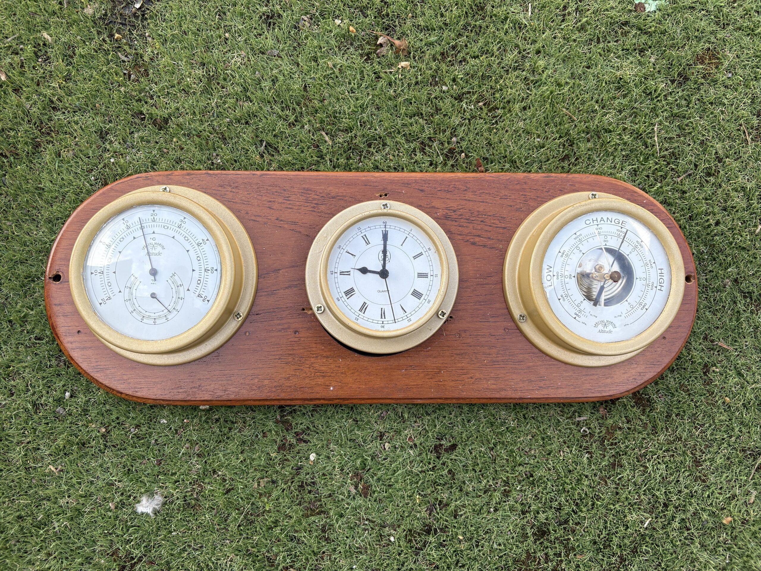 Special Marine Altitude Barometer, Temperature Gauge and Clock