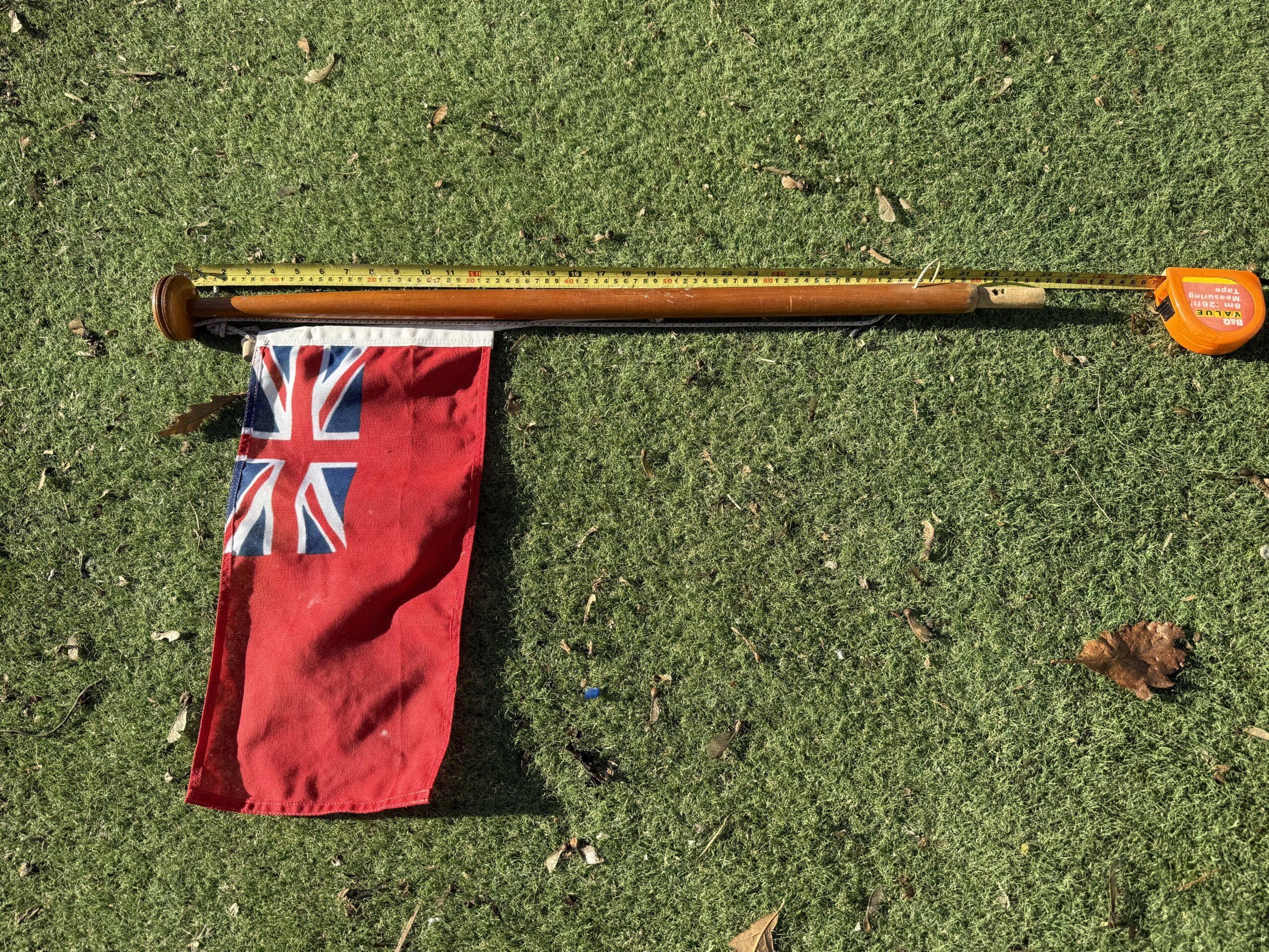 85cm Wooden Flagpole With Red Ensign