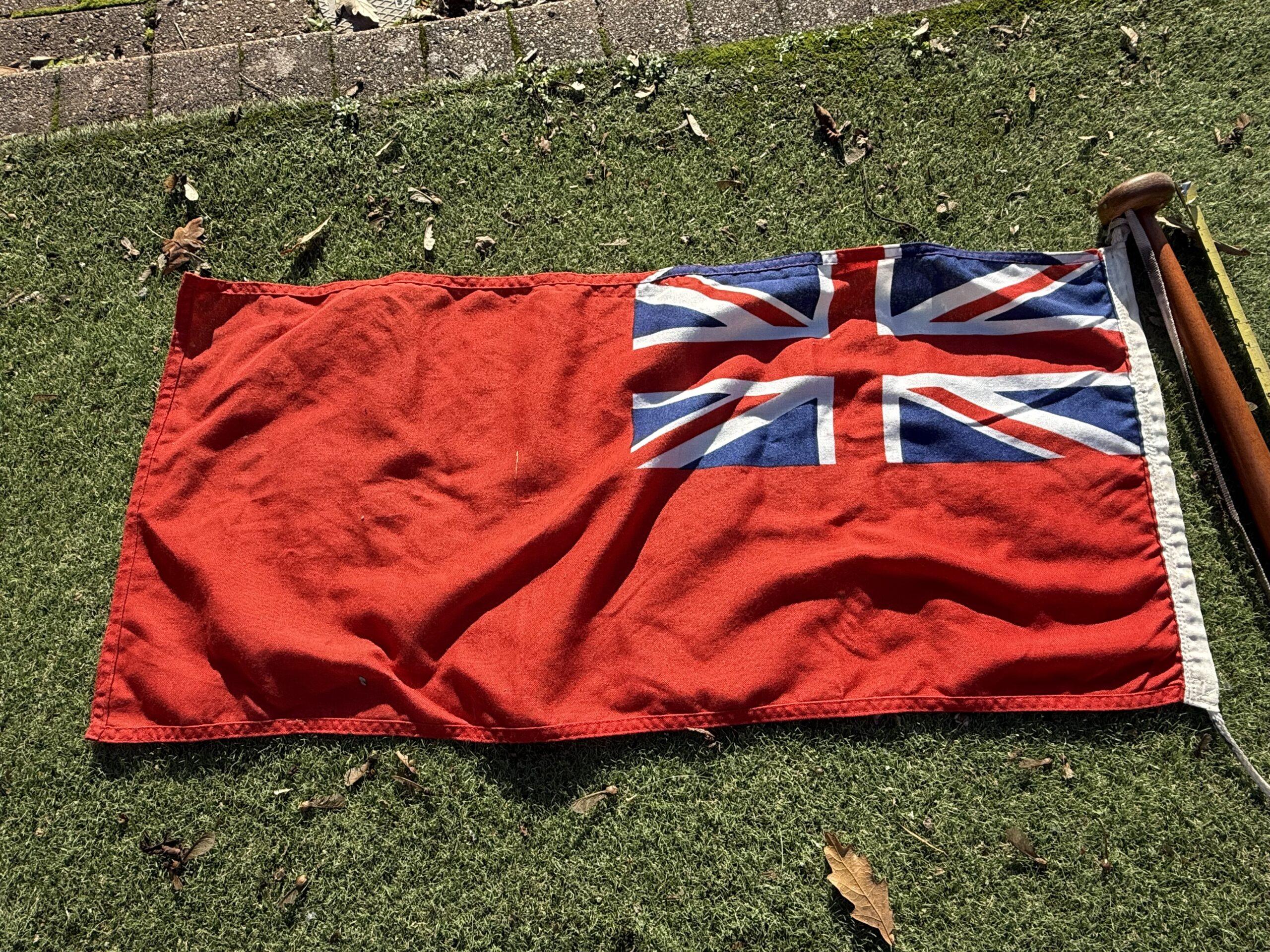 Wooden Flagpole With Red Ensign - 100cm - Image 2