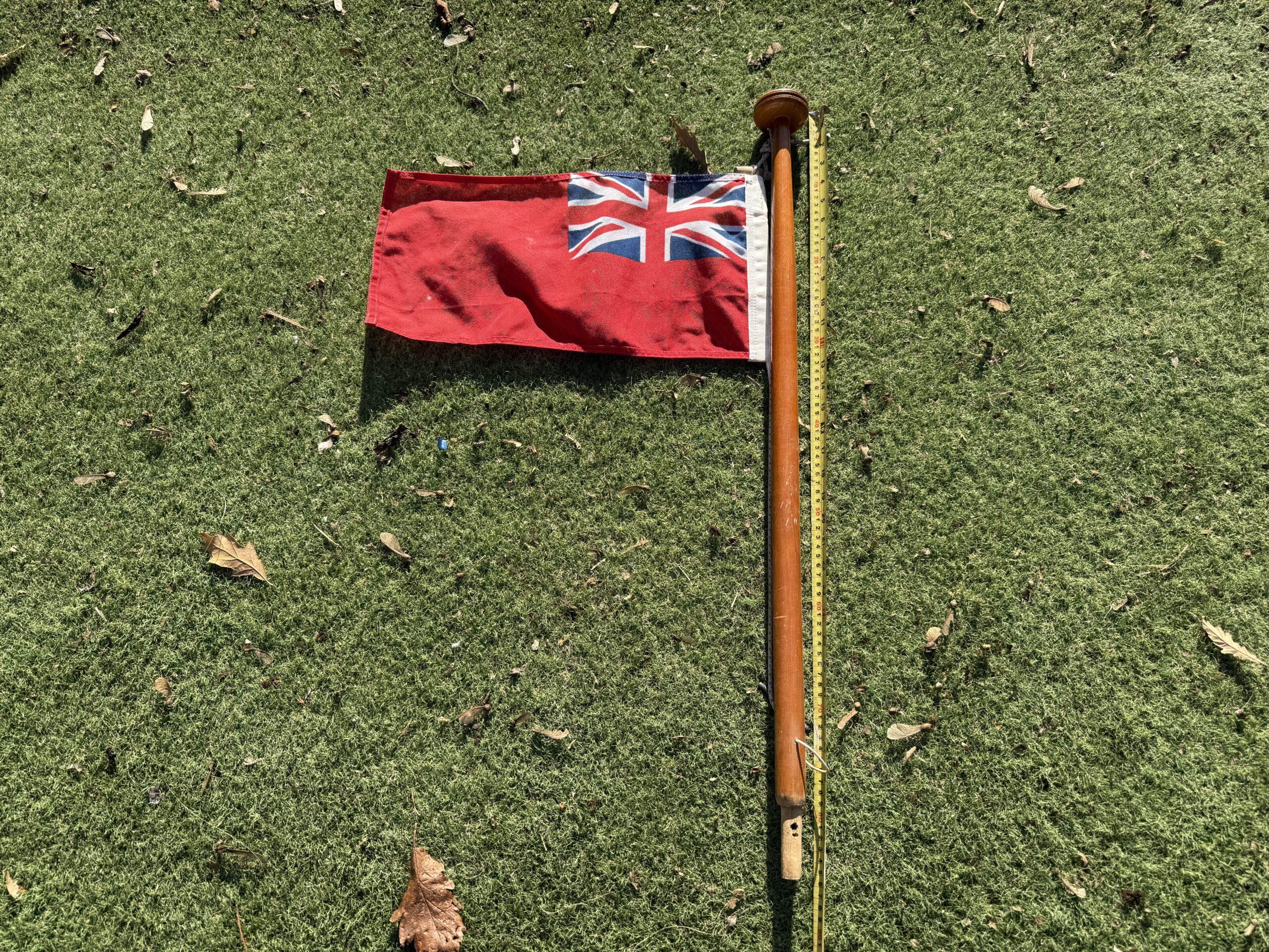 Wooden Flagpole With Red Ensign - 85cm - Image 2